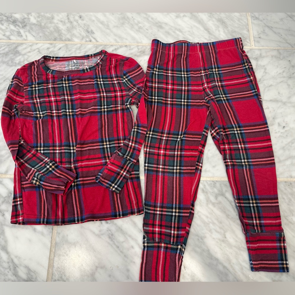 Posh Peanut Red Tartan Plaid Pajama Set